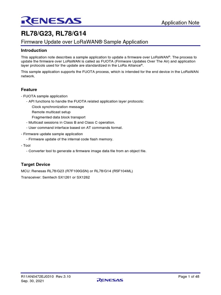 RL78/G23, RL78/G14: Application Note | PDF | Parameter (Computer ...