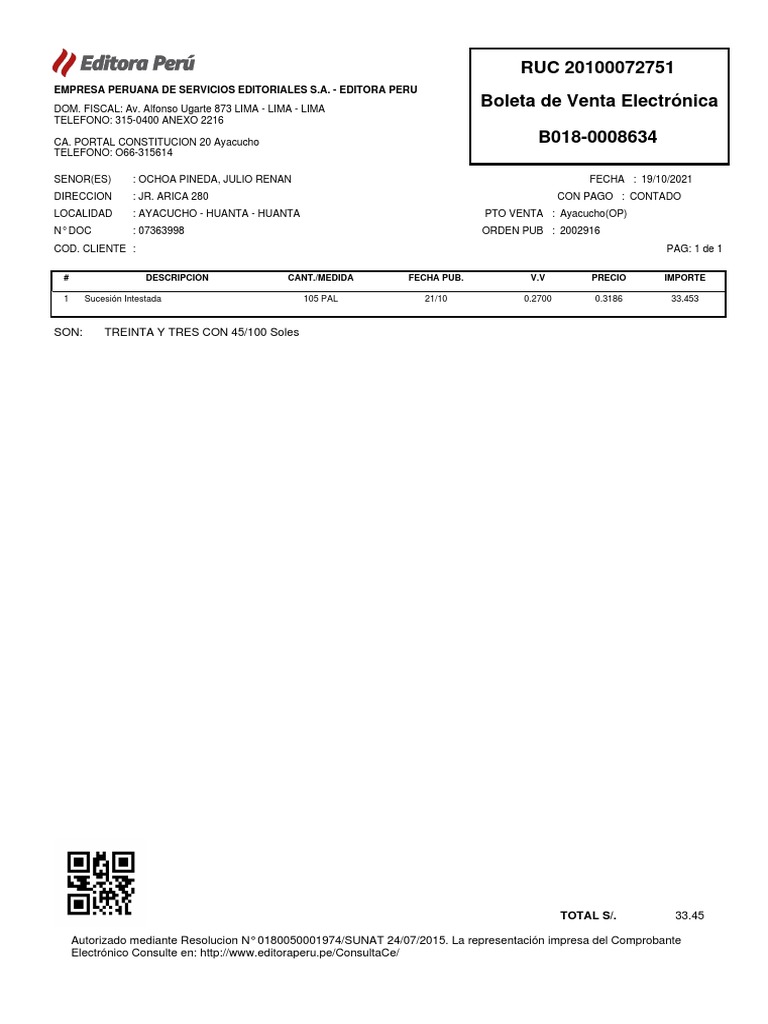 Boleta de Pago PDF