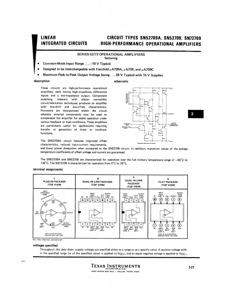 sn72709 Datasheet Texas | PDF