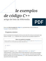 Lista de Exemplos de Código C++ – Wikipédia, A Enciclopédia Livre
