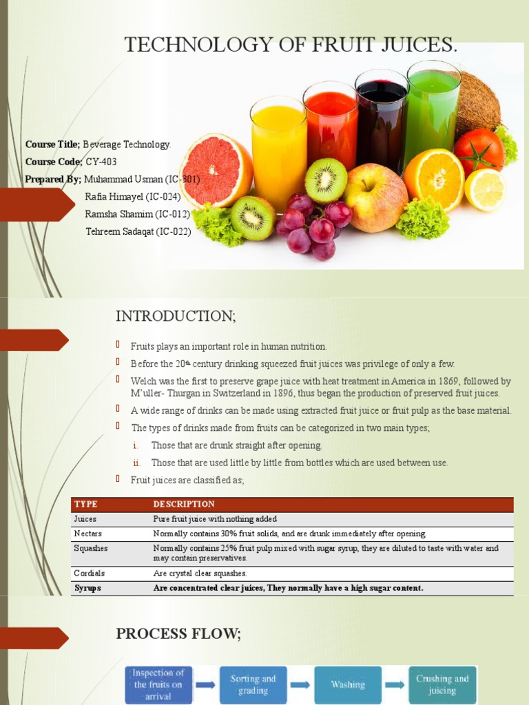 Fruit Juice Processing Technology | PDF | Filtration | Juice