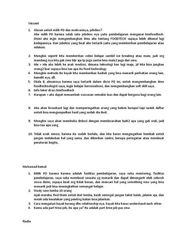 Interview PD | PDF
