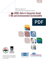 HRM's Role in Corporate Social and Environmental Sustainability