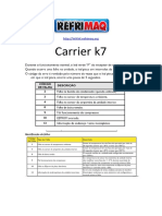 Códigos de Erros Carrier k7
