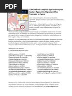 Iranian Refugees in Cyprus File Complaint re UNHCR Translator