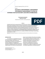 Influence Psychological Empowerment, Empowering Leadership, Performance Measurement System On Intrinsic Motivation First-Line Employeesbanking