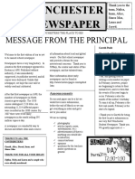 Winchester Newspaper: Message From The Principal