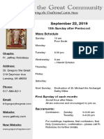 St. Gregory The Great Community: September 22, 2019