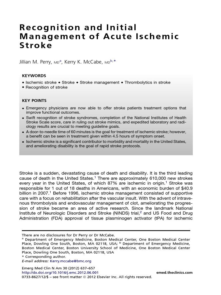 Acute Ischemic Stroke Management Guide | PDF | Stroke | Hypertension