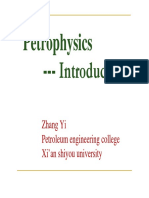 Petrophysics - : Zhang Yi Petroleum Engineering College Xi'an Shiyou University