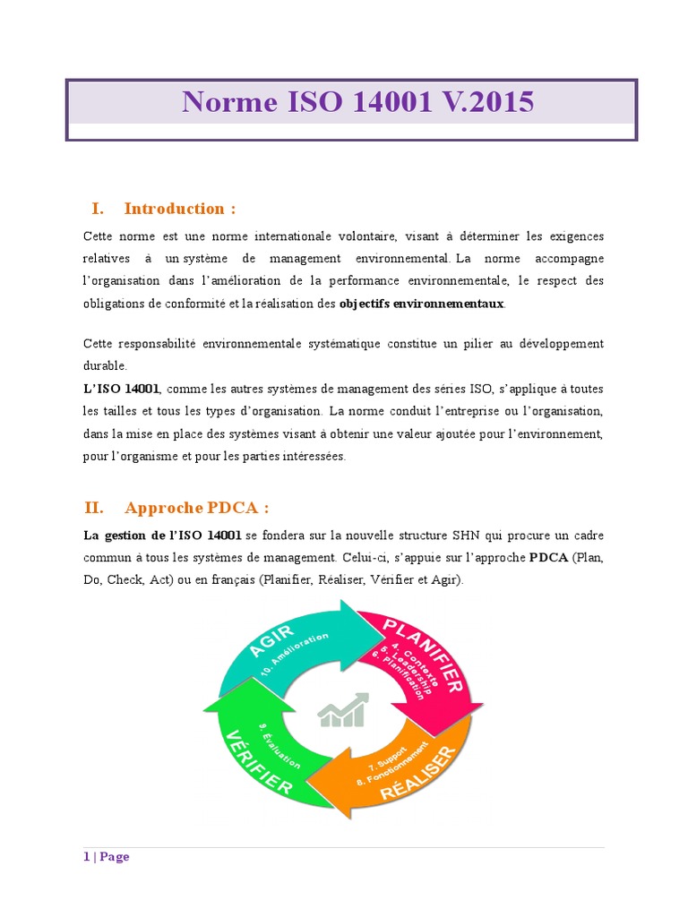 Norme ISO 14001: Exigences et Mise en Œuvre | PDF | Gestion des ...