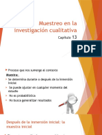 Muestreo en La Investigación Cualitativa