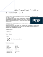 FGRT Upside Down Front Fork Road & Track FGRT 219: Part Number