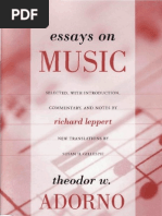 Download Adorno - Essays on Music - Cap 3-Music and Mass Culture-On the Social Situation of Music Pags 391-436 by colkurtz21 SN54966293 doc pdf