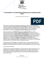 El Psicoanálisis Y Los Diagnósticos de Nuestra Época El Síndrome Adhd O Add