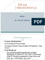 EM 253 Fluid Mechanics (2) : Prof. M. Fouad Zedan