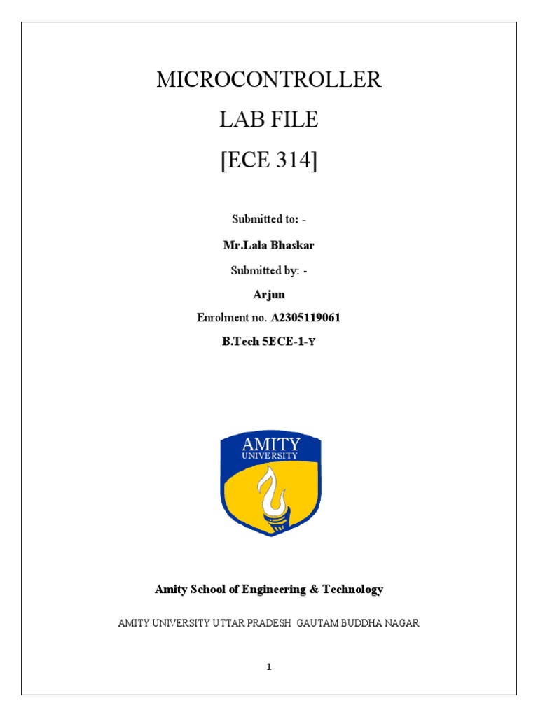 Microcontroller Lab File - 72 | PDF | Computer Hardware | Computer Science