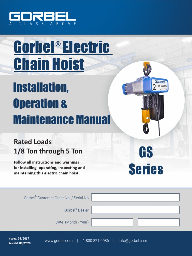 Gorbel Electric Chain Hoist GS Series PDF Electrical Wiring