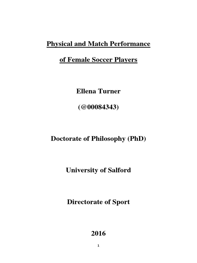 Female Soccer Players' Performance Analysis | PDF