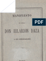 Manifiesto Del General Don Hilarión Daza