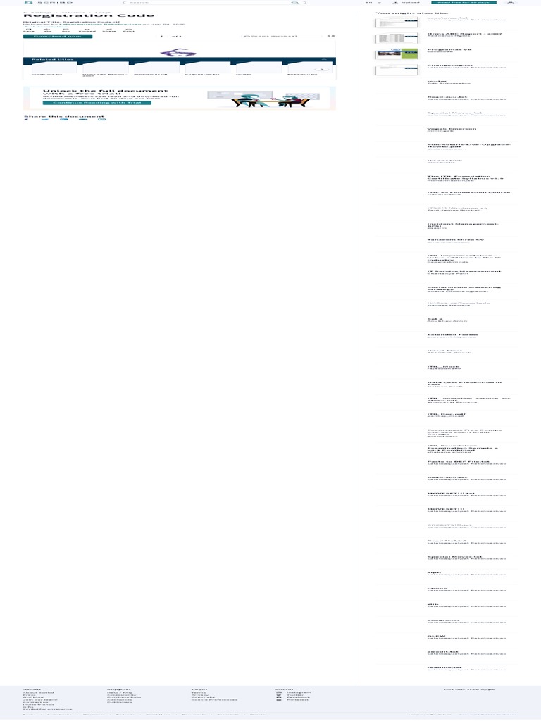 Registration Code - PDF | PDF | Scribd | Computing