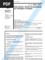 NBR 13554 - Solo-Cimento - Ensaio de Durabilidade Por Molhagem e Secagem