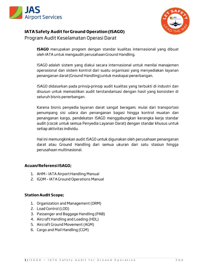 ISAGO IATA Safety Audit For Ground Operations PDF