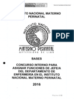 Bases Del Concurso Interno Para Asignación de Funciones Del Departamento de Enfermería 2