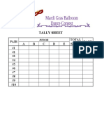 Tally Sheet: Pair Total Rank A B C D E Score #1 #2 #3 #4 #5 #6 #7 #8 #9 #10