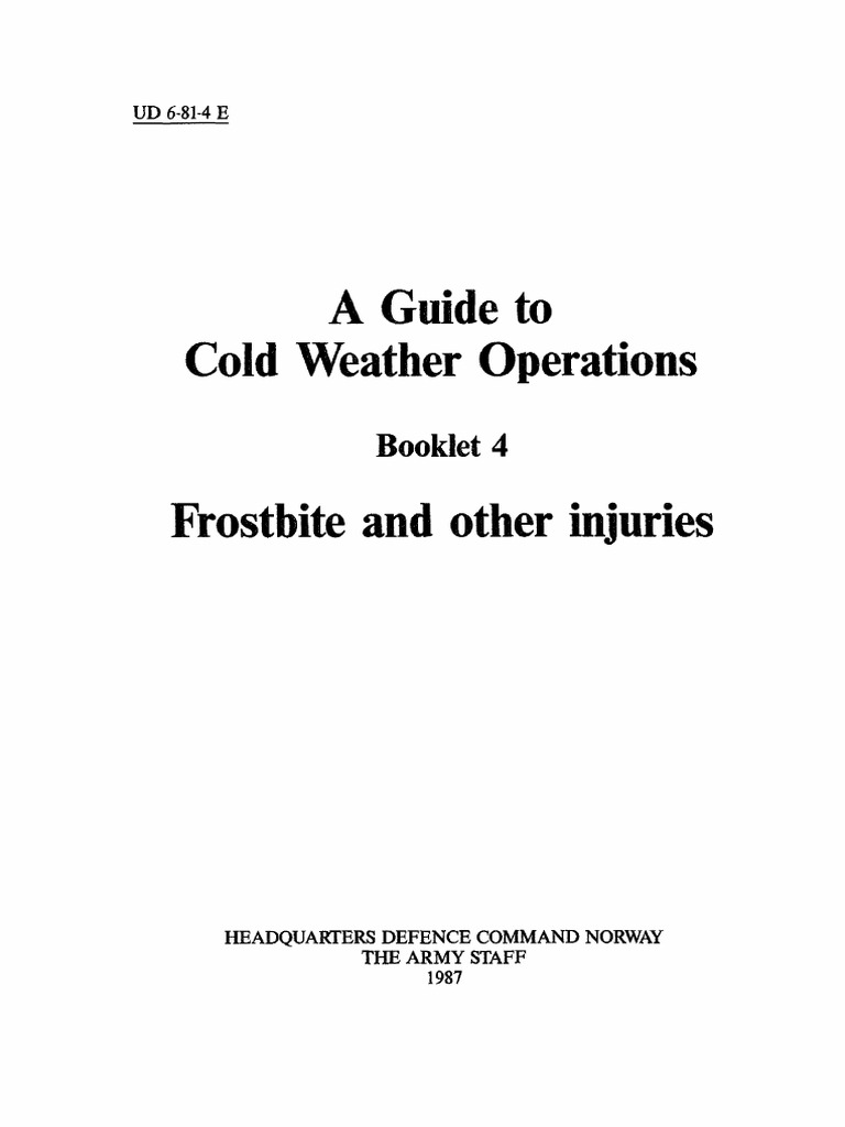 Cold Weather Injury Prevention Guide | PDF | Hypothermia | Heat Transfer