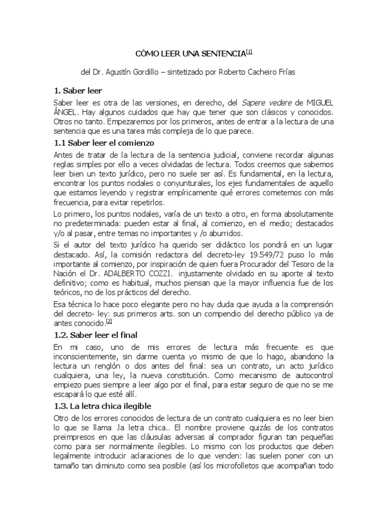 Guía para Leer Sentencias Judiciales | PDF | Sentencia (ley) | Caso de ley