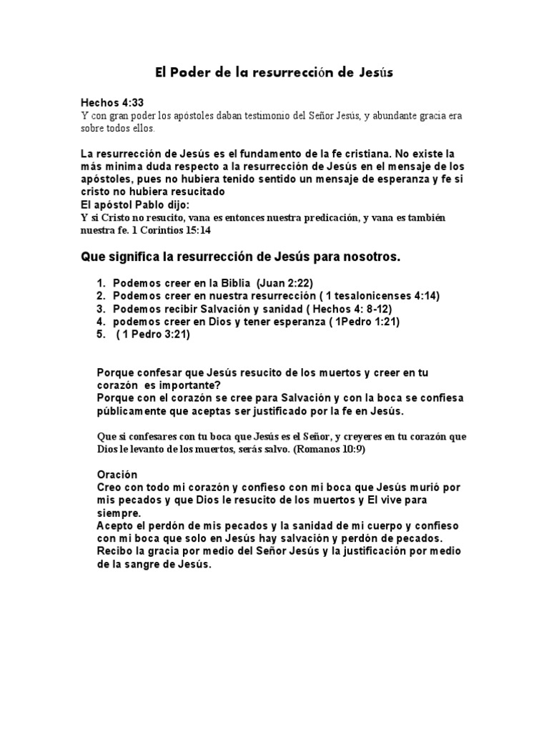 Importancia de la Resurrección de Jesús | PDF | Salud y bienestar ...