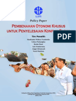 Policy Paper Pembenahan Otonomi Khusus Untuk Penyelesaian Konflik Papua