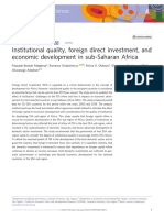 Institutional Quality, Foreign Direct Investment, and Economic Development in Sub-Saharan Africa