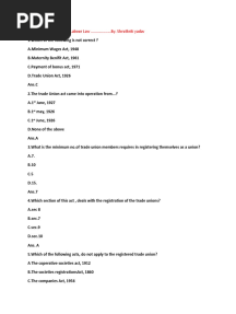 Mcqs of Labour Law