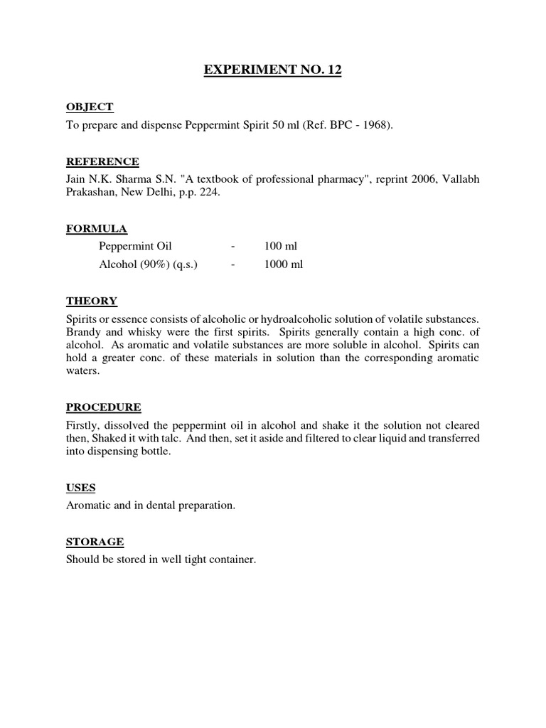 Experiment No. 12,13,14,15 PDF Emulsion Solution