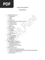 Multiple Choice Questions Decision Science