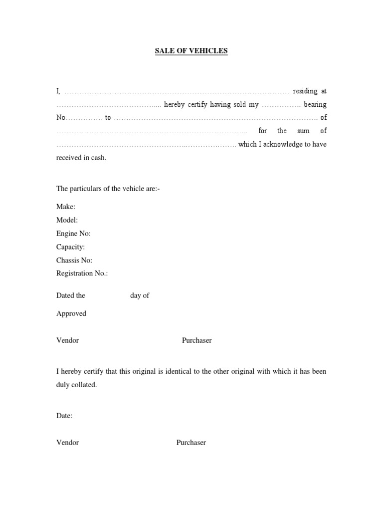 Sale of Vehicles | PDF | Business | Finance & Money Management