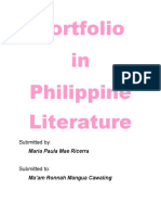 Portfolio in Philippine Literature: Submitted by