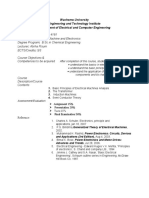 Electrical Machine & Electronics Course Outline