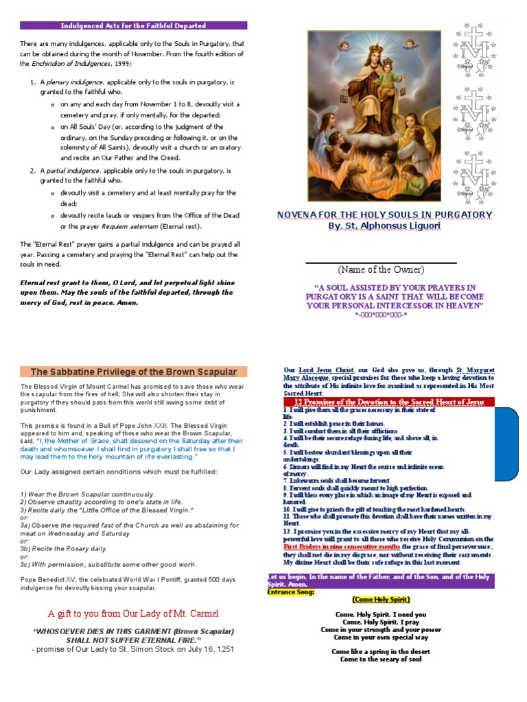 Prayer For The Dead Novena | Download Free PDF | Indulgence | Purgatory