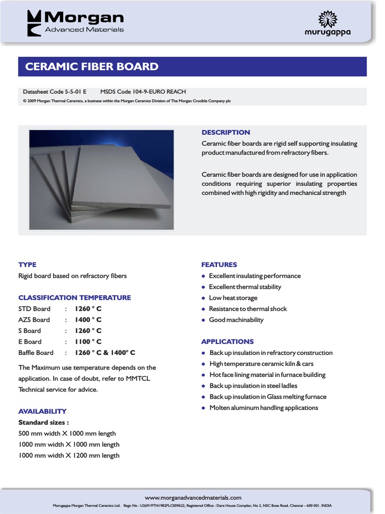 1 Ceramic Fiber Boards PDF Refractory Ceramics