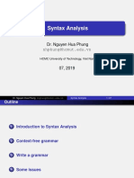 Syntax Analysis: Dr. Nguyen Hua Phung Nhphung@hcmut - Edu.vn