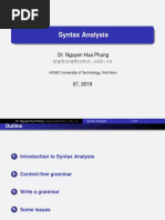 Syntax Analysis: Dr. Nguyen Hua Phung Nhphung@hcmut - Edu.vn