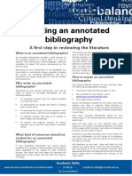 Writing An Annotated Bibliography: A First Step in Reviewing The Literature