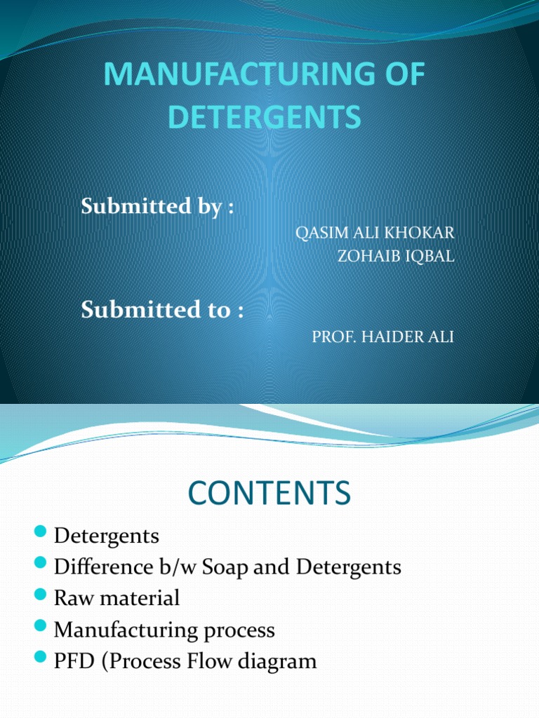 Detergent Manufacturing Process Overview | PDF | Surfactant | Detergent
