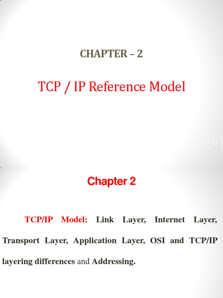 Chapter - 2: TCP / IP Reference Model | PDF | Internet Protocols ...
