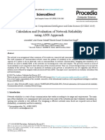 Calculation and Evaluation of Network Reliability Using ANN Approach Calculation and Evaluation of Network Reliability Using ANN Approach