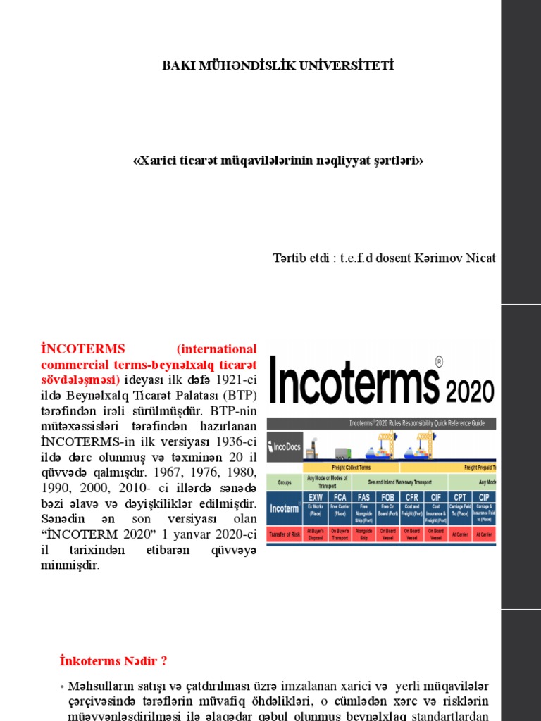 Incoterms | PDF