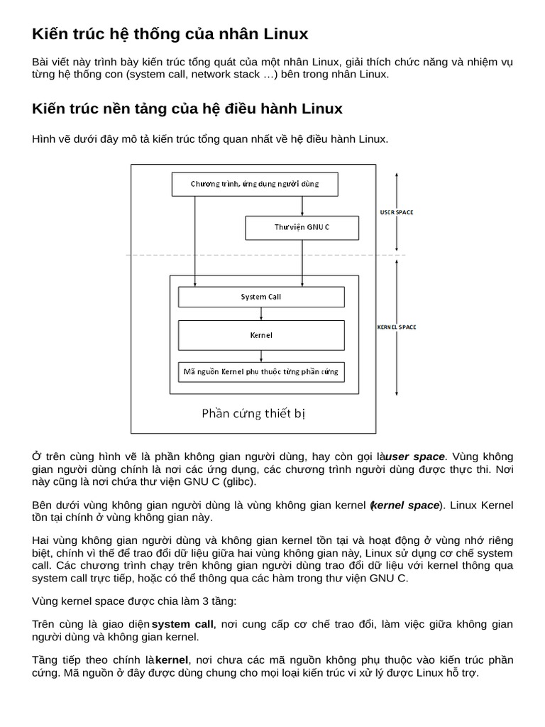 Kiến Trúc Hệ Thống Của Nhân Linux | PDF